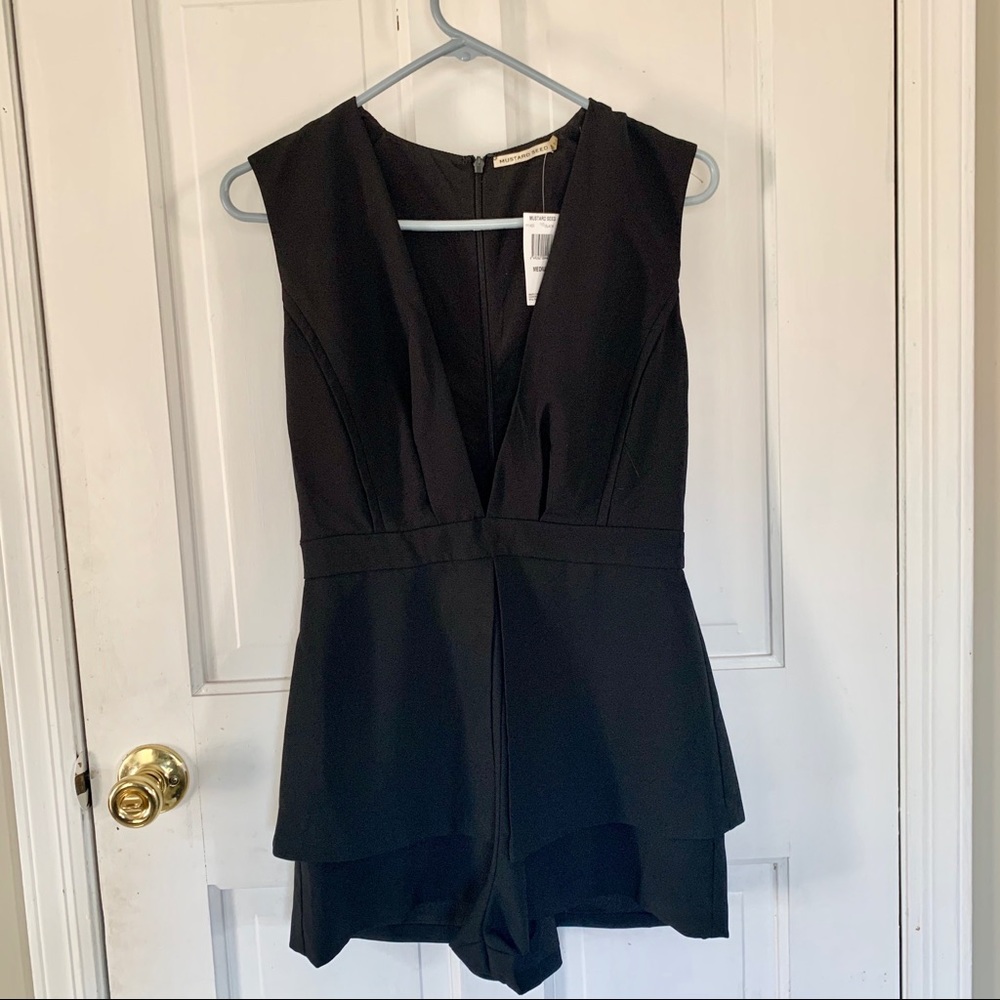Black plunge romper